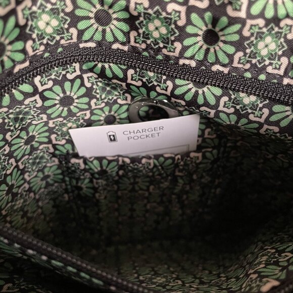 Vera Bradley Raspberry Floral Quilted Crossbody Bag With Multiple Zip Pockets - Picture 6 of 6